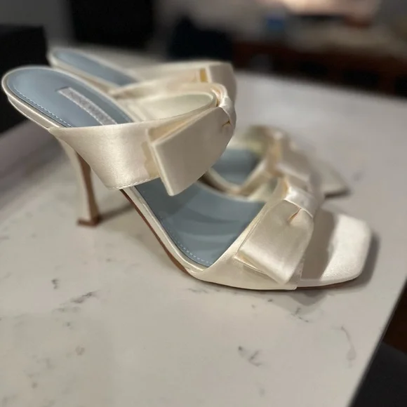 Nine West Women's YOLOH Heeled Sandal, Ivory sz 10 NEW - Picture 3 of 3